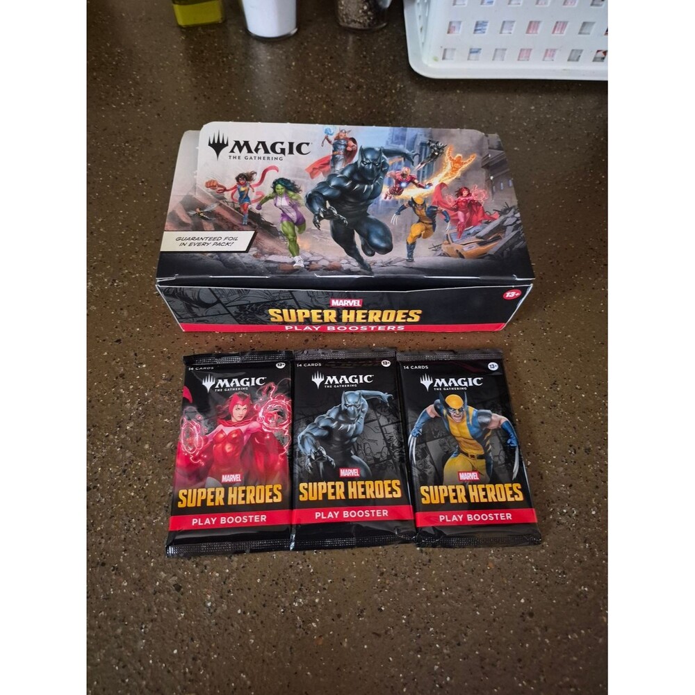 Magic: The Gathering Marvel Super Heroes Play Boosters - 3 Unopened Packs